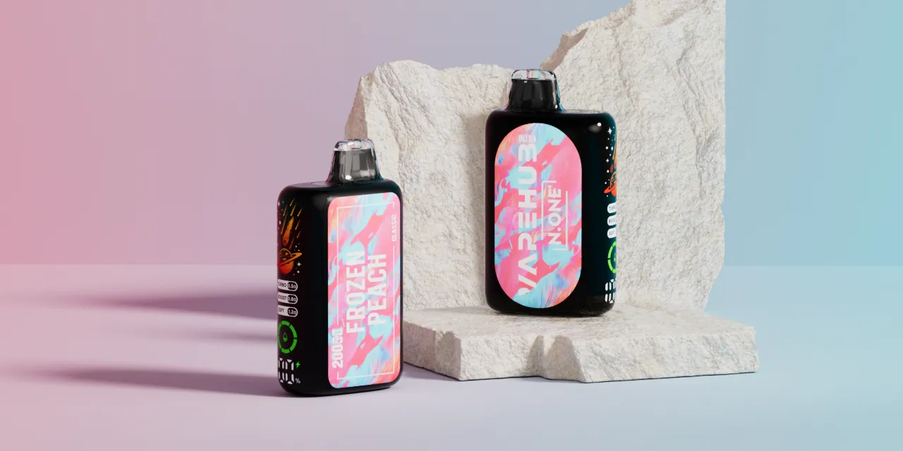 VapeHub Classic Frozen-Peach vape device front and back view same scene